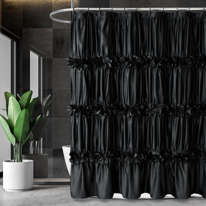 Curtain — Ruffled design for bathroom by Homechoice Decor 72 x 72