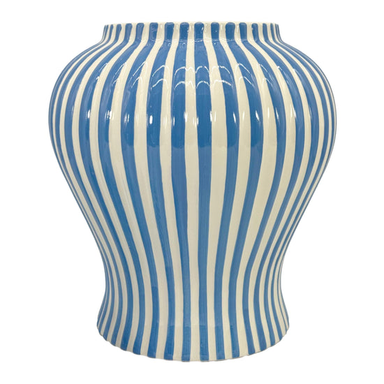 Galt International 18 candy stripe ginger jar - holiday decor with lid