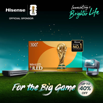 Hisense Laser Projector — 4K Ultra HD resolution and smart features. 79 characters.