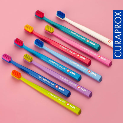 Curaprox CS 5460 ultra-soft toothbrush – gentle plaque removal, 3-pack, random colour