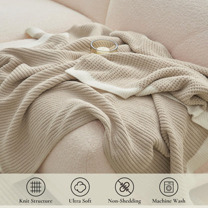 Chenille waffle weave throw blanket — reversible lightweight design by Amélie Home