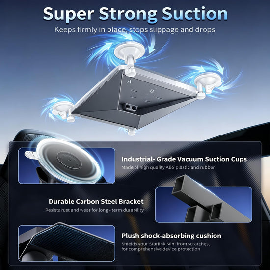 Starlink Mini Mount - Suction Cup for Car Sunroofs or Windows