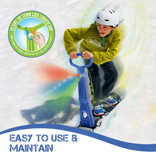 Geospace sled – Foldable snow scooter with LED light for kids and teenagers