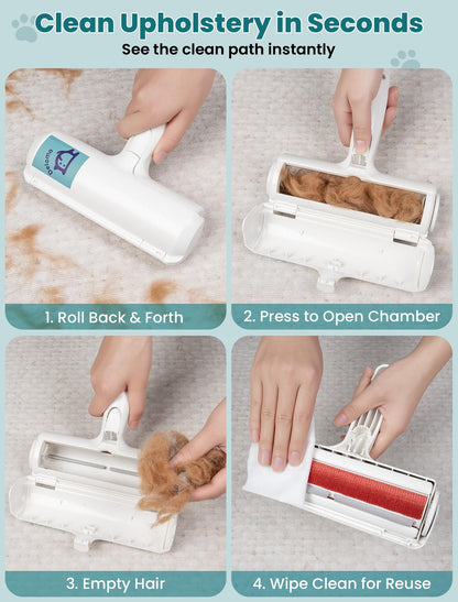 Lint remover — Self-cleaning pet hair removal tool for furniture and car seats