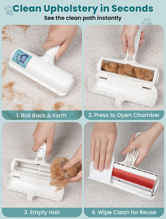 Lint remover — Self-cleaning pet hair removal tool for furniture and car seats