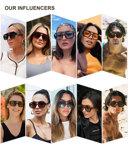 SOJOS sunglasses — Trendy aviator design with polarized lenses and double bridge