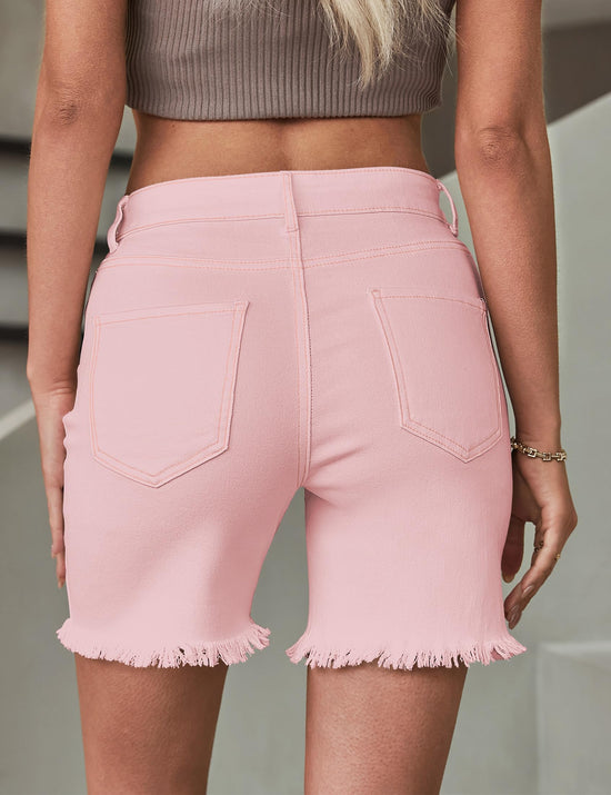 luvamia high waisted distressed denim shorts for women