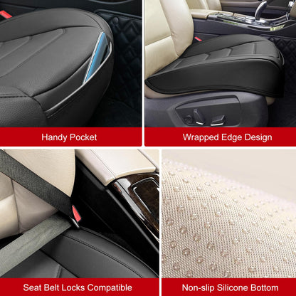 BOPUOVRE vehicle seat cover — PU leather with anti-slip design and storage pocket