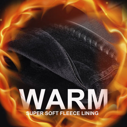 APPAREL_GLOVES — Alqqas women's winter leather touch screen gloves with wool lining