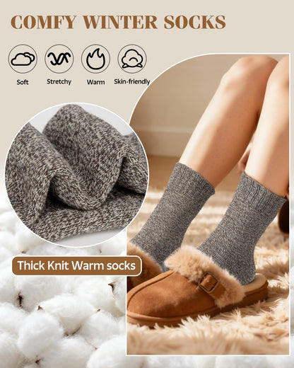 YSense womens wool socks — warm crew socks for hiking and winter wear