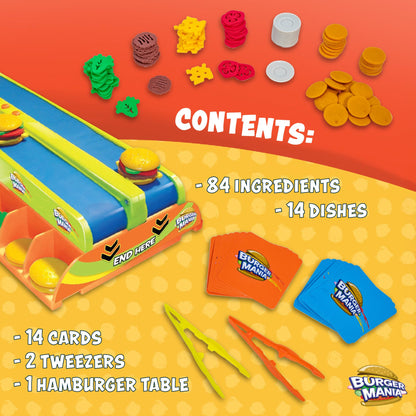 Fotorama Burger Mania — fast-paced conveyor belt competition game for kids 6 and up