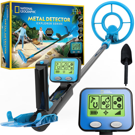 NATIONAL GEOGRAPHIC metal detector — waterproof coil with pinpoint function and LCD display