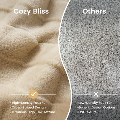 Cozy Bliss throw blanket — fluffy faux fur for couch and sofa bed