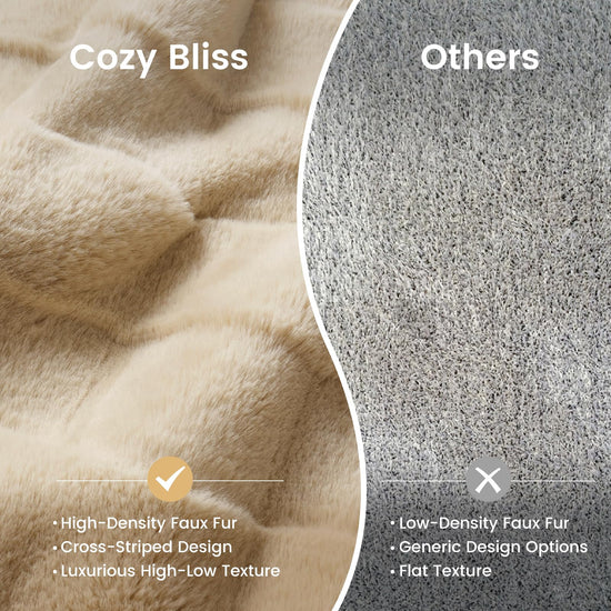 Cozy Bliss throw blanket — fluffy faux fur for couch and sofa bed