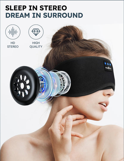 MusicOzy sleep headphones - Bluetooth sleep mask with HD stereo speakers