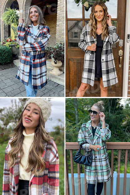 PRETTYGARDEN coat — plaid shacket with pockets for casual fall stylePRETTYGARDEN coat — plaid shacket with pockets for casual fall style