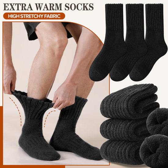 Socks — Merino wool thermal winter hiking socks for men and women, 3 pairs