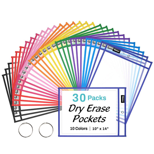CARD_DOCUMENT_SLEEVE — SUNEE assorted colors dry erase pockets