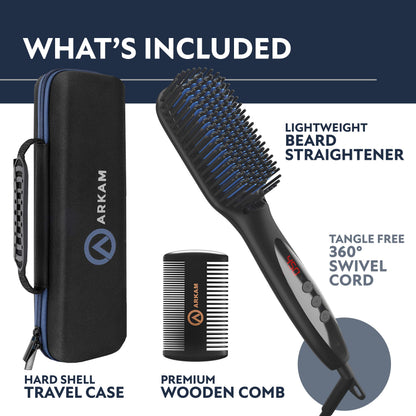 Arkam beard straightener — ionic and anti-scald technology for men