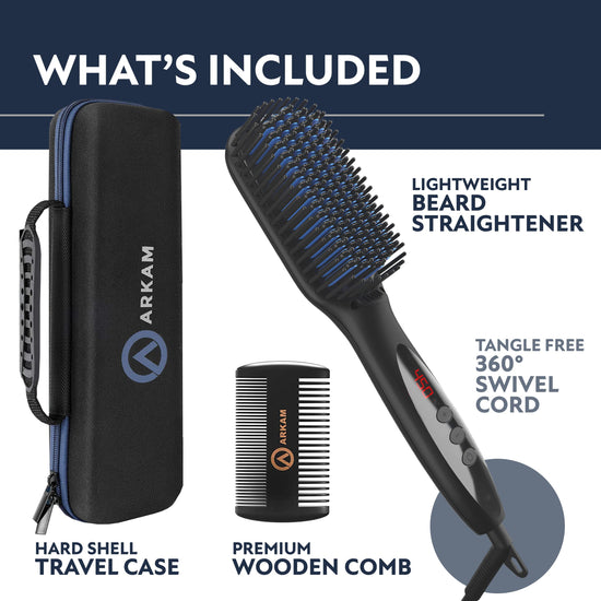 Arkam beard straightener — ionic and anti-scald technology for men