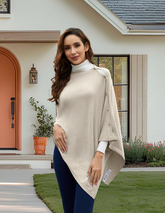 PULI coat — versatile knitted shawl with buttons and lightweight design