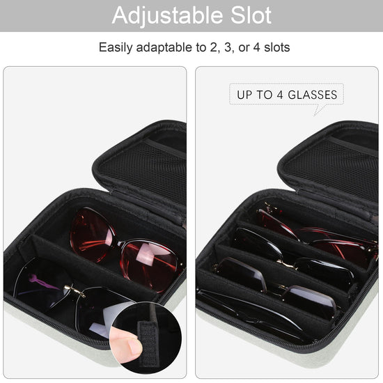 Eyeglass case — Bukere travel organizer with adjustable slots for multiple pairs
