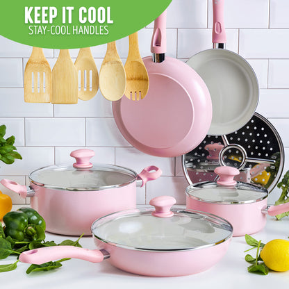 Cookware set — Soft grip 16 piece by GreenLifeCookware set — Soft grip 16 piece by GreenLife