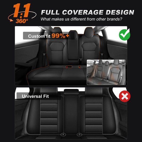 AOMSAZTO vehicle seat cover — black full set for Tesla Model 3 2024 2025 (not for performance)