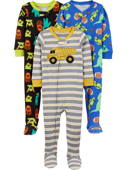 Simple Joys by Carter's pajamas — 3-pack snug fit footed cotton design
