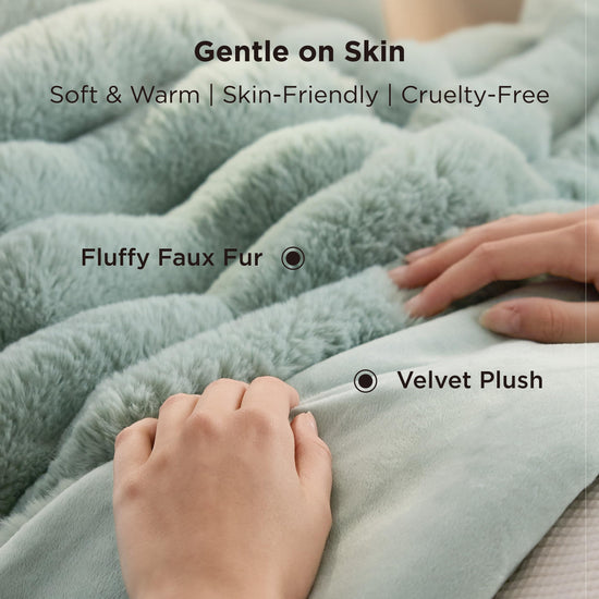 Bedsure faux fur throw blanket - Soft polyester material