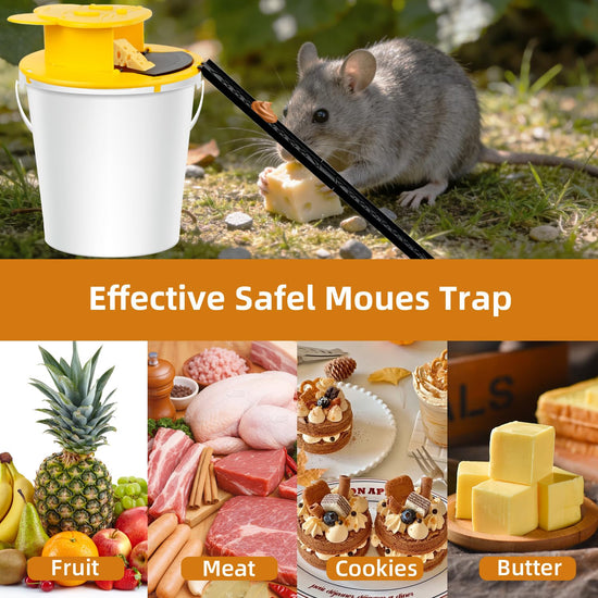 3pc Bucket Mouse Trap - Mouse Traps Indoor for Home - ABS Material
