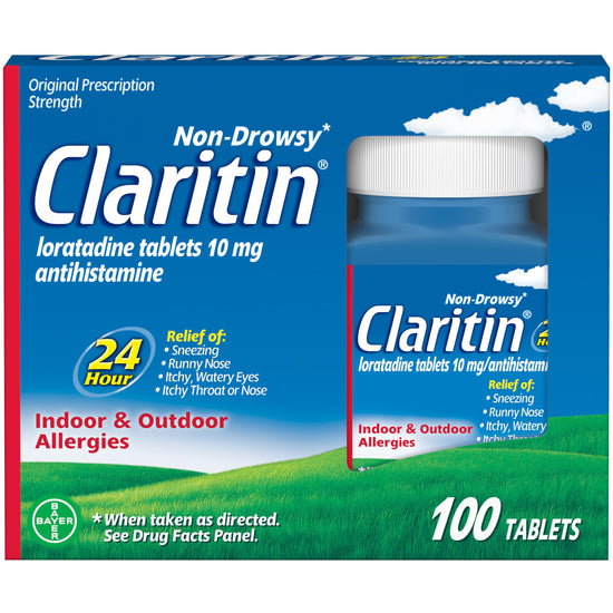 Claritin allergy medicine — 24 hour non-drowsy relief, 100 count tablets