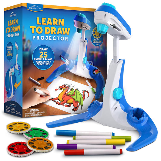 Art and craft kit — Blue Marble learn to draw projector with colorful markers and image discs