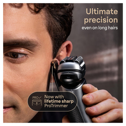 Braun Series 9 Pro+ electric shaver - stainless steel, rechargeable battery powered