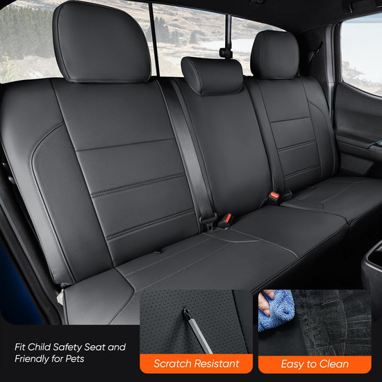 DrCarNow vehicle seat covers - leather waterproof for Toyota Tacoma 2016-2023