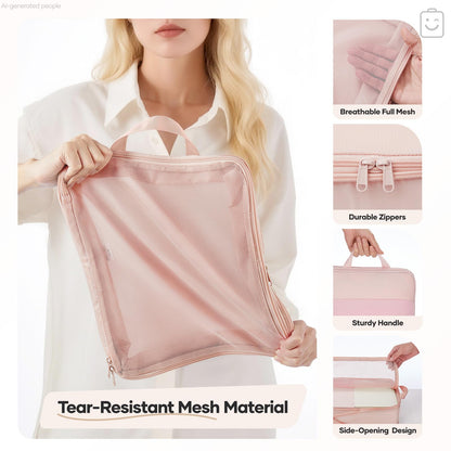 Storage bag — set of compression packing cubes for travel essentials