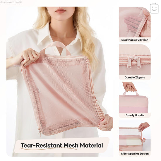 Storage bag — set of compression packing cubes for travel essentials