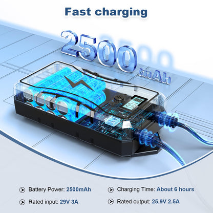 SWANPOW Battery Pack for Reclining Furniture, 2500mAh Universal Recliner Battery Pack Rechargeable with LED Display for 2-Pin Electric Recliner, Sofa, Lift Chair, Couch, Motion Furniture