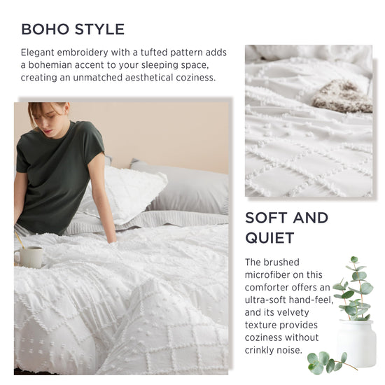 Bedding set — Boho tufted shabby chic design for all seasons by Bedsure