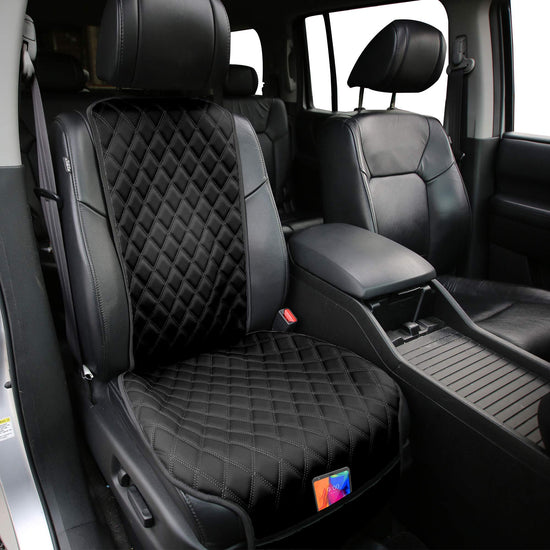 FH Group car seat cover — Faux leather with front pockets, airbag compatible
