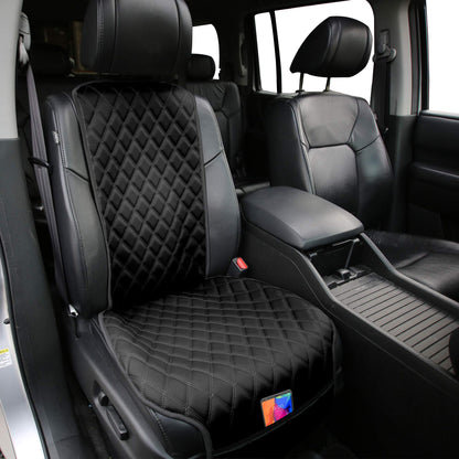 FH Group vehicle seat cover — Faux leather single front seat with pockets and airbag compatibility