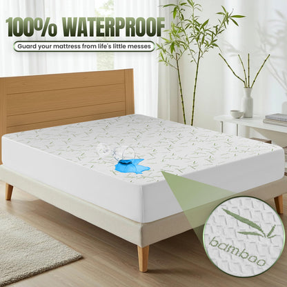 Mattress cover — Waterproof and breathable bamboo viscose fabric with fitted style 200 GSM