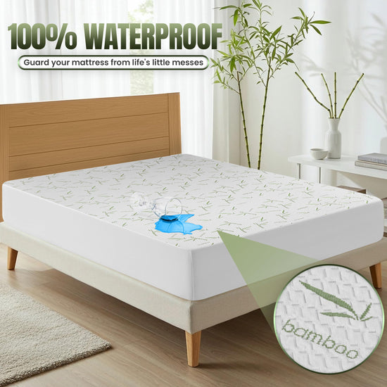 Mattress cover — Waterproof and breathable bamboo viscose fabric with fitted style 200 GSM