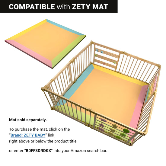 ZETY playard — foldable design with door panel and built-in toys, CPC certified and SGS tested