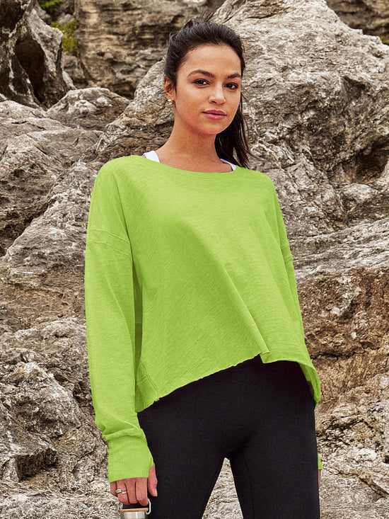 Panadila women's long sleeve open back workout shirt