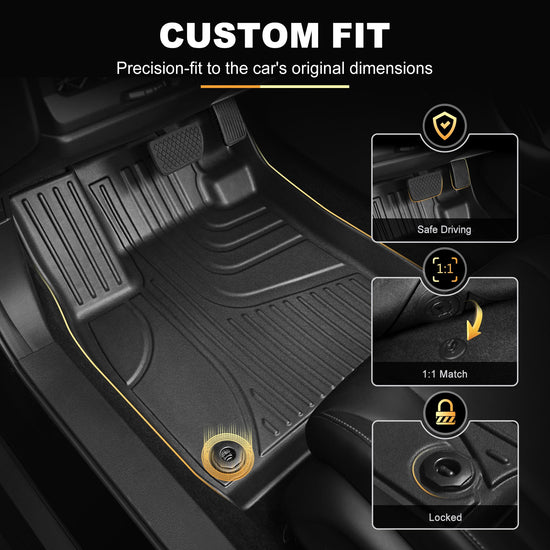 AOMSAZTO Floor Mats & Trunk Mat Fit for Honda Accord 2026 2025 2024 2023 (Gasoline & Hybrid), All Weather TPE Floor Liners with Cargo Mat, Waterproof Non-Slip Car Mats, Black