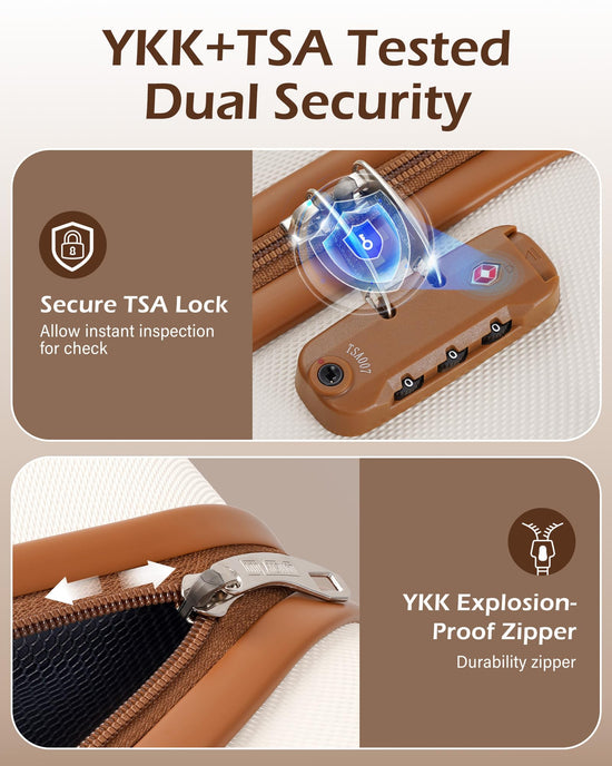 Suitcase — Long vacation 4 piece hardshell luggage set with TSA lock and spinner wheels