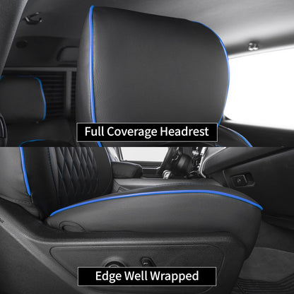 EKR vehicle seat cover — custom fit waterproof black faux leather for RAM 1500 Quad Cab 2019-2024