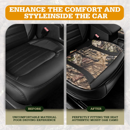 Mossy Oak vehicle seat cover — luxury faux leather with anti-slip design and storage bags