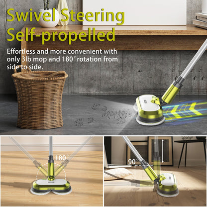 VMAI cordless electric mop with water spray and detachable battery.